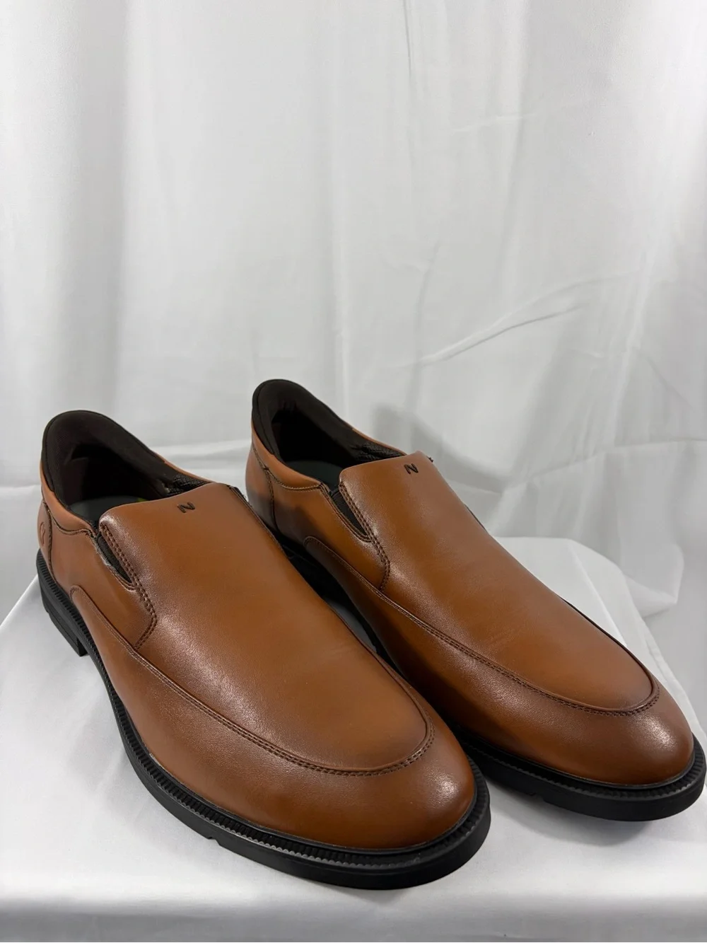 NWT Nunn Bush Men's Size 14 Brown Slip-On Leather Dress Shoes
